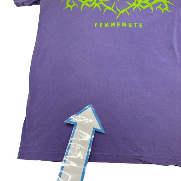 FEMMEMUTE Guard Your Heart Purple Green Barbed Wire Tee Size Small Unisex Top - Picture 10 of 11